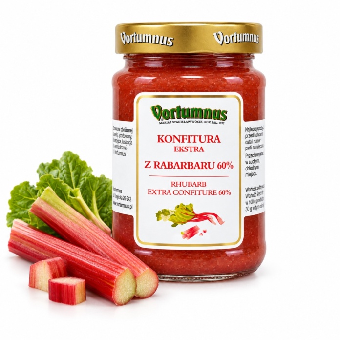 Konfitura Ekstra z rabarbaru 250 g Vortumnus